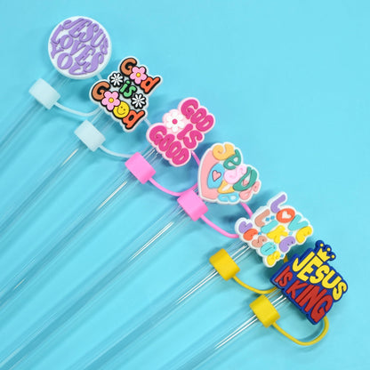 30 Pack Jesus Straw Covers Cap for Tumblers, 10mm Cute Dust-Proof Straw Topper for Water Bottles Stanley Cups Accessories Gifts For Women Party Favors