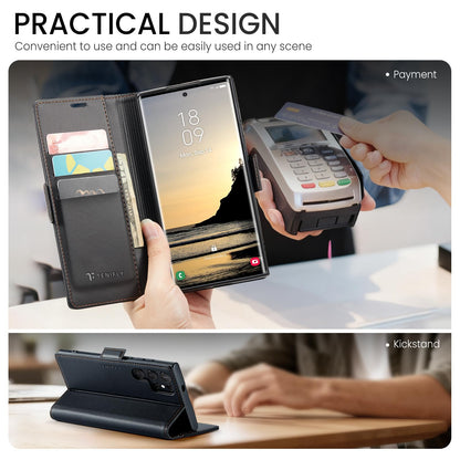 Tenifly for Samsung Galaxy S24 Ultra Case Wallet with RFID Blocking Card Holder, PU Leather Kickstand Protective Flip Phone Cover Fit for Galaxy S24 Ultra 6.8", Black
