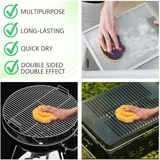 12 Pack Frog Dual-Sided Multi-Functional Premium Cleaning Sponges,Scrub Sponges,Dishwashing Sponge for Heavy Duty Scouring Pads,Kitchen,Furniture,Dish,Bathroom