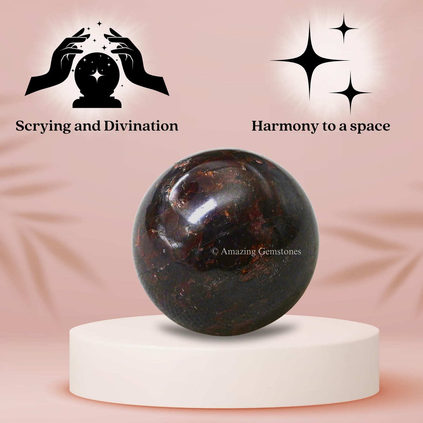 Amazing Gemstone Garnet Crystal Ball - 1 Inches Crystal Sphere Meditation Balls for Witchcraft and Decorative Balls - Crystals and Healing Stones Beginners Gift (Pack of 1)