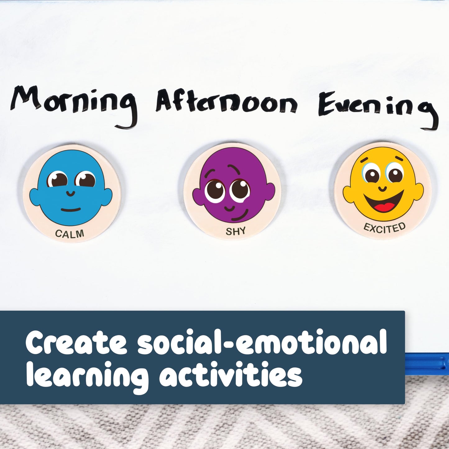 Spark & Wow Wooden Magnets | Emotions | Magnets for Kids Ages 2+ | Open-Ended Play | Social Emotional Learning Activity