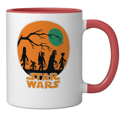 Star Wars Characters Trick Or Treat Halloween Ceramic Mug, Red/White