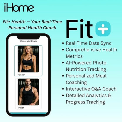 iHome Digital WiFi Smart Scale for Body Weight, Weight Scale, Including BMI, Body Fat, Muscle Mass, Batteries Included (Black Smart WiFi)