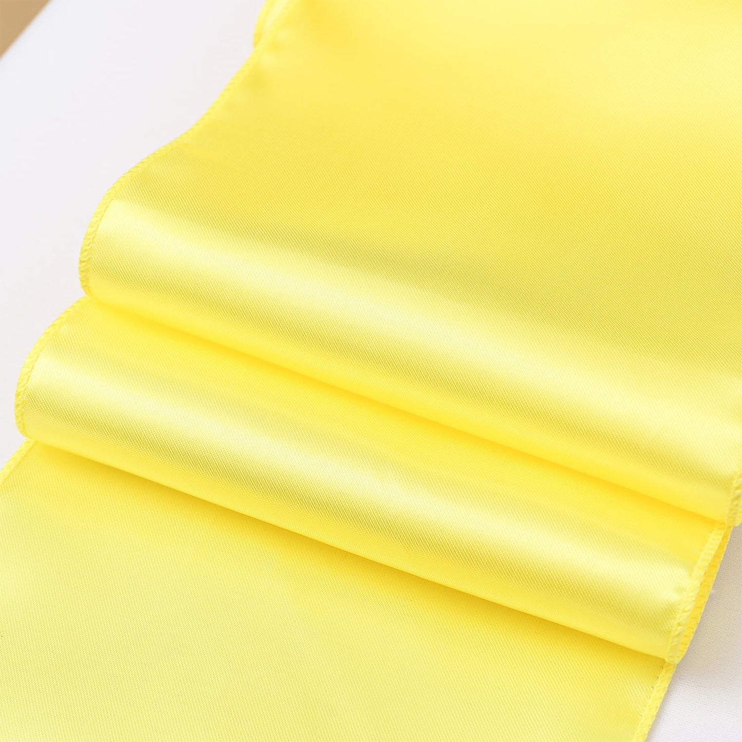 ZSJFMF Pack of 50 Satin Yellow Chair Sashes Bows 7 X 108 Inch Universal Chairs Ribbons for Wedding Ceremony Party Banquet Restaurant Event Decorations - Yellow Chair Sashes 50 Pack