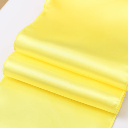 ZSJFMF Pack of 50 Satin Yellow Chair Sashes Bows 7 X 108 Inch Universal Chairs Ribbons for Wedding Ceremony Party Banquet Restaurant Event Decorations - Yellow Chair Sashes 50 Pack