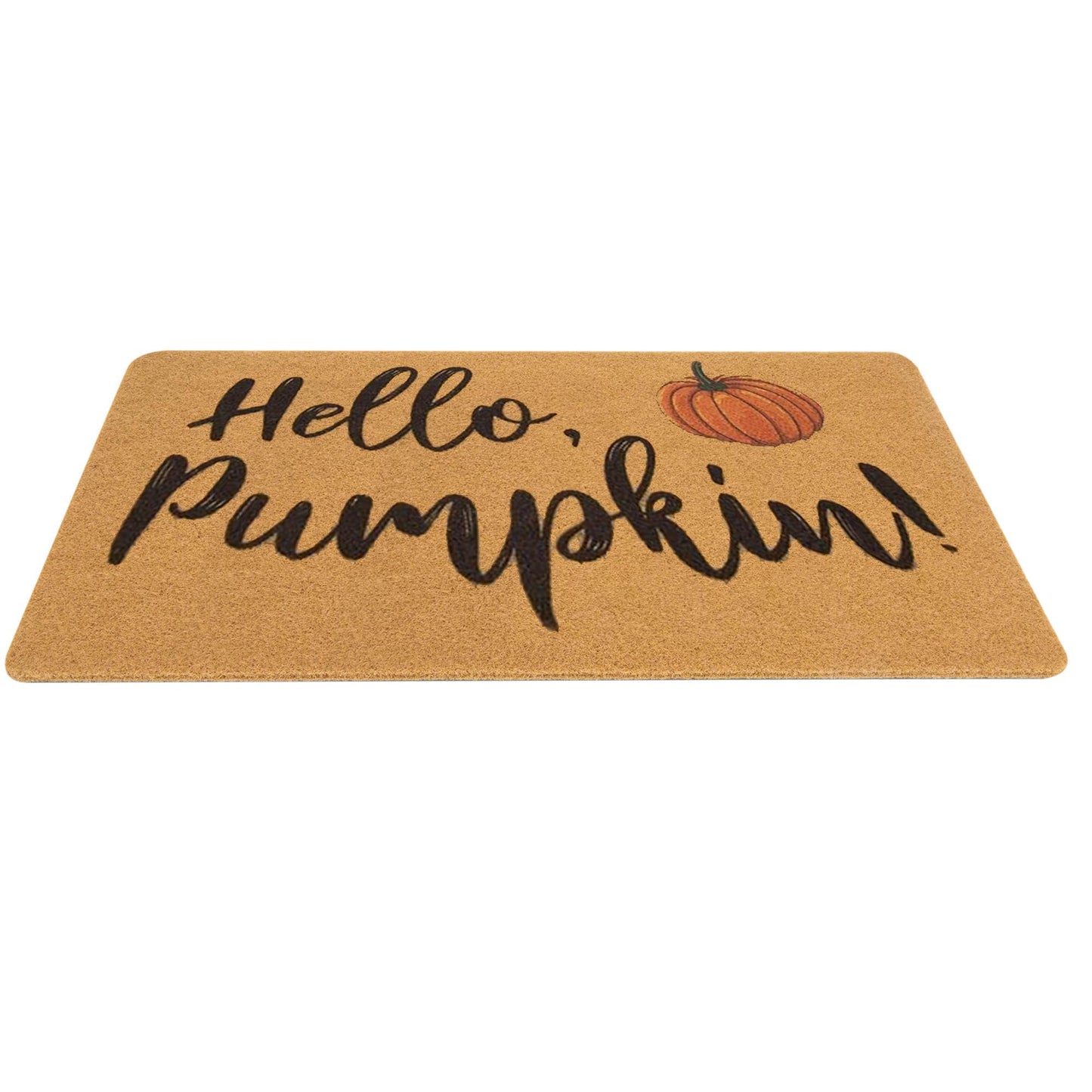 IZUS Hello-Pumpkin Welcome-Doormats - Non-Slip Coir Entrance-Mat Fall-Harvest-Festival Front-Door-Mat Porch-Rugs Home-Decor 17x29inch