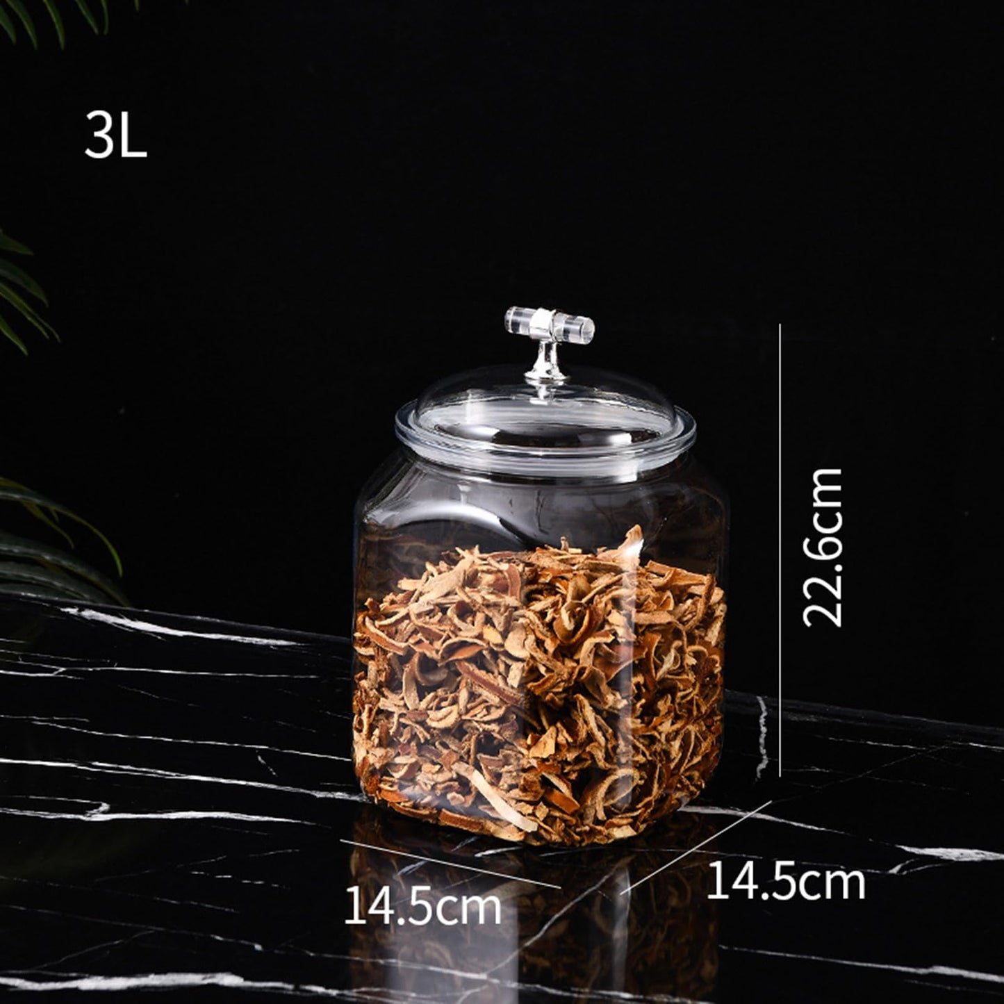 KEKEHOME 101oz Plastic Food Storage Jar with Airtight Seal Lid, Square Kitchen Counter Container for Cookies, Candy, Pasta, Dry Goods for Pantry Organization，3L