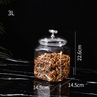 KEKEHOME 101oz Plastic Food Storage Jar with Airtight Seal Lid, Square Kitchen Counter Container for Cookies, Candy, Pasta, Dry Goods for Pantry Organization，3L