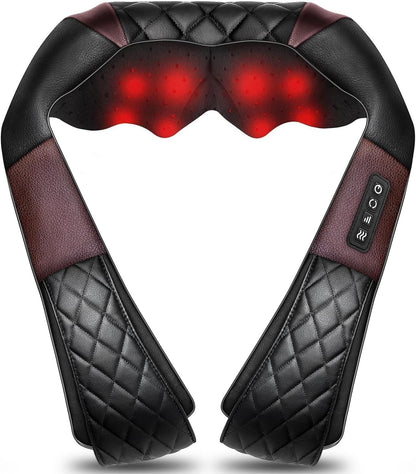 Shiatsu Neck and Back Massager with Heat, Electric Deep Tissue 4D Kneading Massage Pillow for Shoulder, Leg, Body Muscle Pain Relief - Best Gifts for Women Men Mom Dad