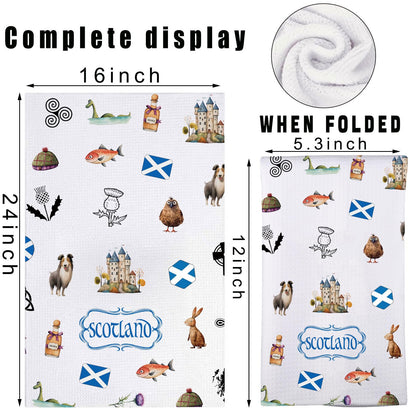JNIAP Scottish Kitchen Towel - Scottish Thistle Pattern, Highlander Gifts (Scotland)