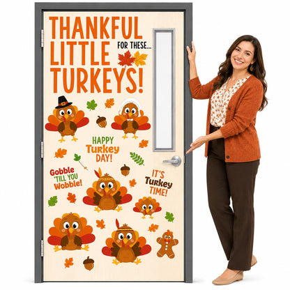 Hello Hallway Classroom Door Decorations for Teachers, Thanksgiving | Reusable Peel & Stick Door & Whiteboard Decor Kit | Preschool Pre-K Kindergarten Classroom Wall Decor