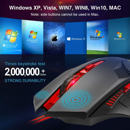 TECKNET Wireless Mouse-USB Ergonomic Optical Cordless Mouse with 8 Buttons,24-Month Battery Life,High-Precision 5 Adjustable DPI for PC/Mac/Laptop