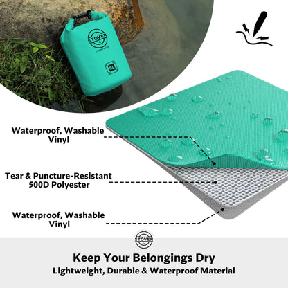 STOVER 5/10/25/30/40/55L Waterproof Dry Bag, Small Lightweight Roll Top Dry Bag Backpack w/Waterproof Phone Case, Kayaking, Travel, Hiking, Fishing, Tubing, Camping, the Beach, Men/Women (Teal)