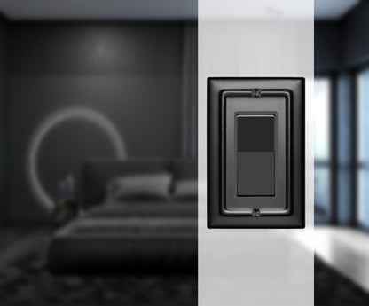 Monarch Abode Rocker Light Switch Cover Plate – 1-Gang Matte Black Decorator Wall Plates, Architectural Decorative Outlet Covers Wall Plates for Receptacle, GFCI Electric Outlet Cover, Pack of 2