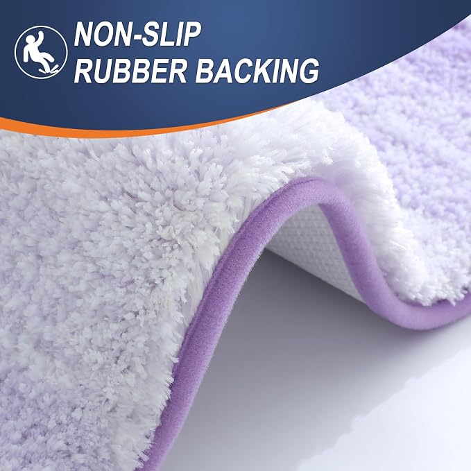 OLANLY Large Bathroom Rugs Mat 45x27, Extra Soft Absorbent Microfiber Bath Rug, Rubber Backing, Quick Dry, Washable Bath Mats for Bathroom Floor, Tub and Shower, Home Decor Accessories, Light Purple