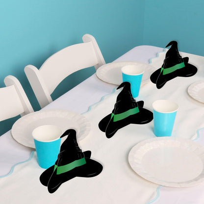Big Dot of Happiness 3D Witch Centerpiece Table Decorations, Freestanding Good Pink and Green Birthday Decor, Witch Halloween Party Centerpieces - 8 Count