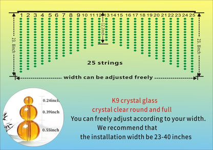 Rekelola Crystal Beaded Curtain for Doorways,Hanging Glass Door Beads Curtains for Windows Room Divider Bedroom Coffee House Bar (25 Strings Champagne)