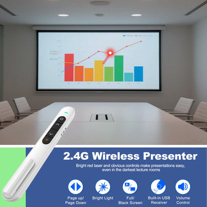 QUI Presenter Clicker Bundle | Pen-Shaped USB A White & Remote-Shaped USB A Purple