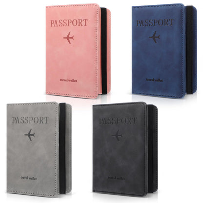 4 PCS Passport Holder Cover Combo Leather Passport Holder Combo with Vaccine Card Slot Passport Cover Passport Case Cover Protector PU Travel Documents Organizer for Women and Men Passport Wallet