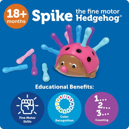 Learning Resources Spike The Fine Motor Hedgehog Pink - Toddler Montessori Toys, Stacking Shape, Gifts For Boys and Girls, Pattern Sensory Bin, Sorting Activities, Educational Games, Kindergarten