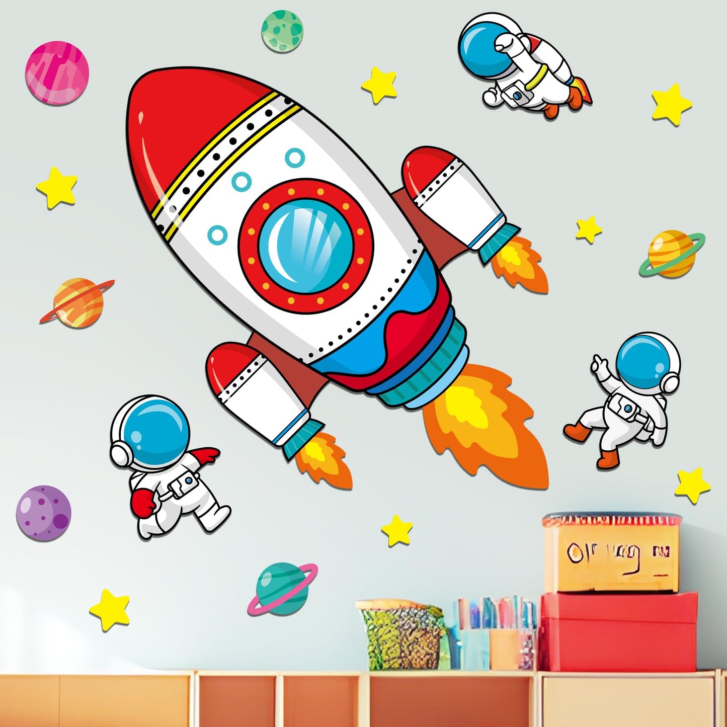 55In Large Outer Space Bulletin Board Set Rocket Ship Cutout Classroom Decorations for Teachers Astronaut Planet Cutouts Galaxy Back to School Supplies Welcome Sign for Preschool Chalkboard Door Decor
