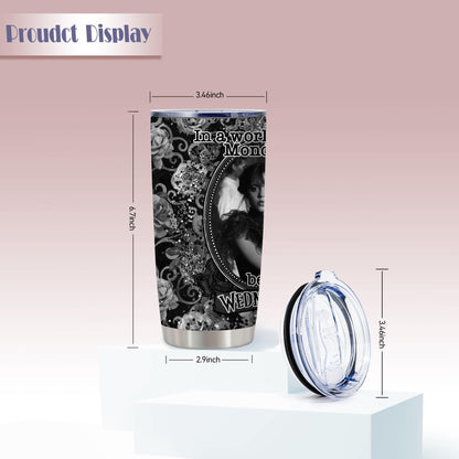 ATHAND Wed TV Show Tumbler,In A World Full Of Mondays Cup,Tv Shows Merchandise for Women Girls Teen,Horror Goth Movie Lover Gift TV Show Fans Present,1 Pcs
