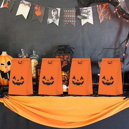 Keringo 30 PCS Halloween Pumpkin Gift Bags - Tote Party Favor Trick or Treat Bags for Pumpkin Decorations