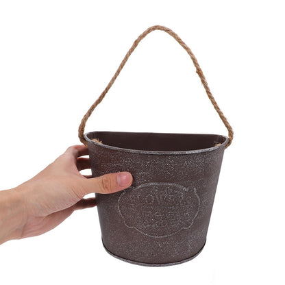 GANAZONO Wall Hanging Flowerpot 4-Pack 6.69X5.51X12.59In Iron Art Planters with Lanyard Wall-Mounted Plant Holders for Indoor Outdoor Succulents Mini Plants