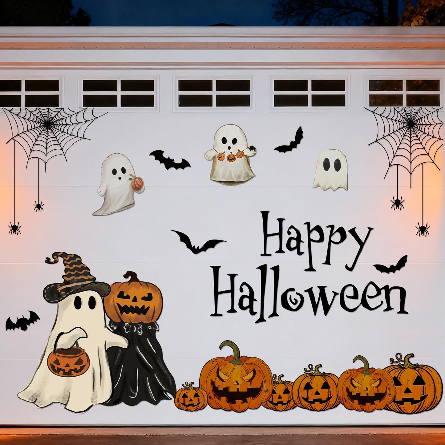 JarThenaAMCS 23Pcs Halloween Garage Decoration Magnet Stickers Ghost Pumpkin Bat Refrigerator Decals for Home Party Garage Door Car