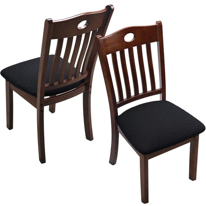 Fuloon Stretch Chair Seat Covers 4 PCS, Removable Washable Dining Chair Covers Anti-Dust Dining Room Seat Cushion Slipcovers (4, Black)