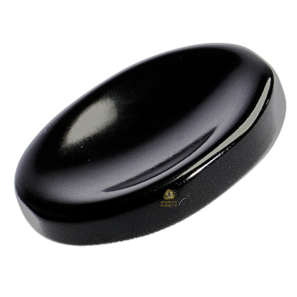 Anaya Agate Black Tourmaline Worry Stones Certified Crystal Thumb Worry Stone for Anguish, Relaxing and Soothing Balance Stones for Meditation, Stress Relief Crystals and Healing Stones for Men, Women