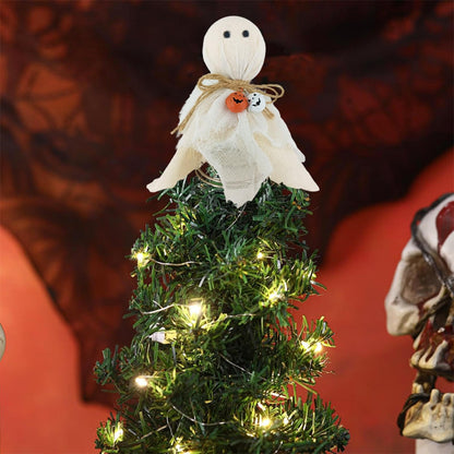 Ghost Halloween Tree Topper, Ghost Mini Christmas Trees Topper Halloween Ornaments, Spooky Decor Autumn Party Supplies (Cute, 3.78" * 3.78" * 7.28")