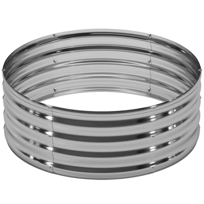 DIIYIV 2x2x1.3ft Galvanized Raised Garden Bed, Planter Raised Garden Beds Outdoor, Round Clearance Raised Garden Beds for Gardening Vegetables