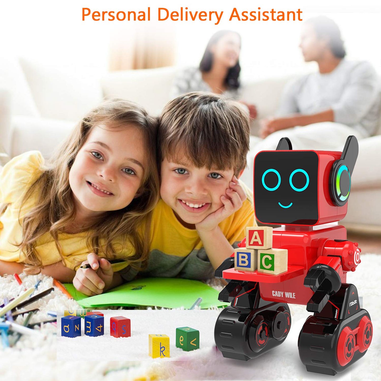 okk Robot Toy for Kids, Smart RC Robot Kit with Touch and Sound Control Robotics Intelligent Programmable Smart Robots with Walking, Dancing, Singing, Talking, Transfering Items for Boys Girls (Red)