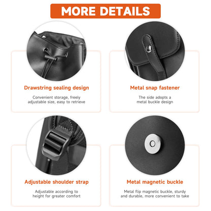 MATE ELAN Leather Backpack Waterproof Fit 15.6 Inch Laptop Vintage Drawstring Design Large Capacity Travel Sports Outdoor Casual Black Men Women College Backpack