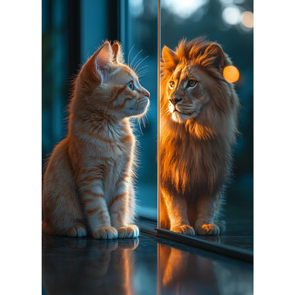 TangMosaic Lionhearted Cat Jigsaw Puzzle, 1000 Piece Puzzle for Adults, Impossible Hard Difficult Challenging Puzzles for Adults 1000 Pieces, Home Decoration Puzzle, Interlock Perfectly No Dust