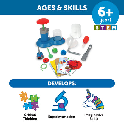 Learning Resources STEM Explorers Superhero Science!, Critical Thinking, Experiments for Kids, Magnets for Boys and Girls, Ages 6+,21 Pieces