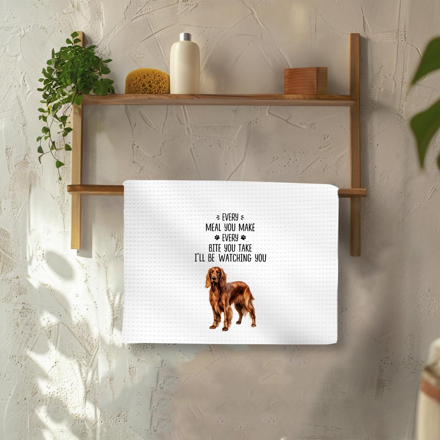 OINDADE Irish Setter Dog Gifts Kitchen Towels, Gifts for Irish Setter Dog Owners Lovers Hand Towels, Funny Every Meal You Make Dish Tea Towel for Kitchen, DogLovers Gift Bathroom Decor, 16x24In