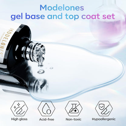 modelones 15 ml Nail Dehydrator and Primer, Acid Free Base Coat Natural Prep Dehydrate & Bond Primer Kit, Hema-Free Acrylic Nail Supplies