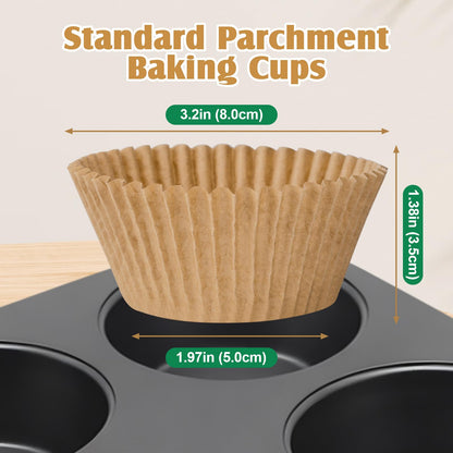VISRIE 2000Pcs Standard Cupcake Liners, Greaseproof & Non-Stick Muffin Liners, Food Grade Cupcake Liners for Baking, Parchment Baking Cups for Cupcakes, Muffins, Nuts
