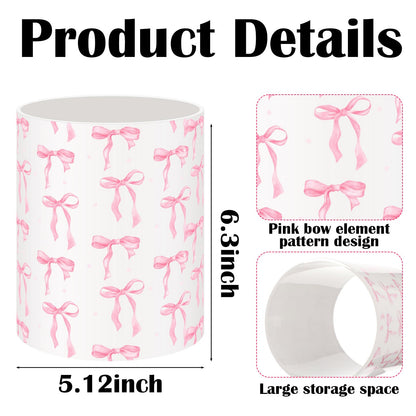 WILLBOND Pink Bow Utensil Holder Coquette Acrylic Kitchen Decor Cooking Utensil Crock Preppy Storage Caddy Organizer Vase Decor for Kitchen Countertop Spoon Holder Jar Housewarming Gift