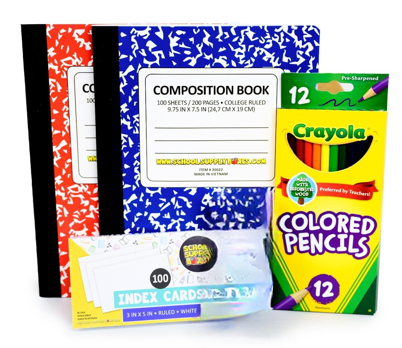 School Supply Boxes | Secondary School Bundle (1 Box) | Back to School Essentials Kit for Students & Teachers | Includes 1" Binders, College-Ruled Notebooks, College-Ruled Filler Paper, & More
