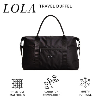 Jadyn Lola Travel Bag, Weekender/Overnight Duffel, Gym Tote Bag for Women, Men (Black)