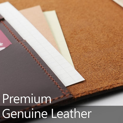 Krozur Hobonichi Techo Original Planner Cover A6, Genuine Leather, Leather Cover for Hobinichi Techo Original Planner A6, with a Build-In Pen Loop, Chestnut