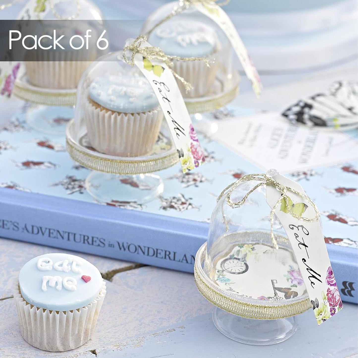 Talking Tables Pack of 6 Party Cake Domes, Gold