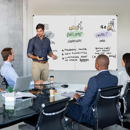 XBoard Magnetic Whiteboard 60 x 36 Inch, Foldable Dry Erase White Board with Aluminium Frame & Marker Tray 5' x 3', Wall Mounted Folding Message Presentation Board