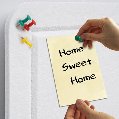 Large Bulletin Board - 72 X 48 inches Decorative Felt Pin Board - 6' x 4' Cork Board Alternative for Wall - Foldable Picture Board Self-Adhesive Vision Board Prayer Board with 30 Pushpins - Warm White