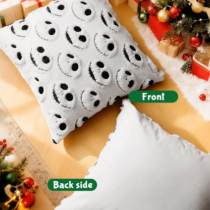 eowvsio 2PCS Christmas Pillow Covers 18x18 inch,Nightmare Be Christmas Throw Pillow Cases,Xmas Tree Decor Soft Plush Faux Fur Wool Couch Cushion Case for Chair Sofa Bedroom Living Room