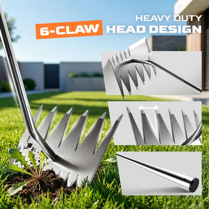 LOOHOI Garden Hand Weeder Tool, Heavy-Duty Stainless Steel Weeding Tool for Deep Root Removal, Portable Garden Weed Removal Tool for Lawn, Flower Beds & Yard