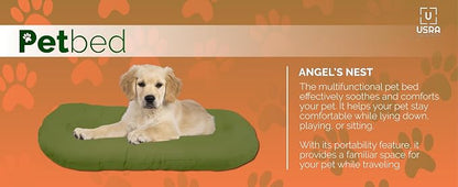 USRA 100% Cotton Orthopedic Pet Bed Gift Set with 2 Covers 28"x20" Dog Cat Recovery Pillow Hypoallergenic Natural Oeko-TEX Certified Comfy Kennel Pillow - Eagle Latte Colors